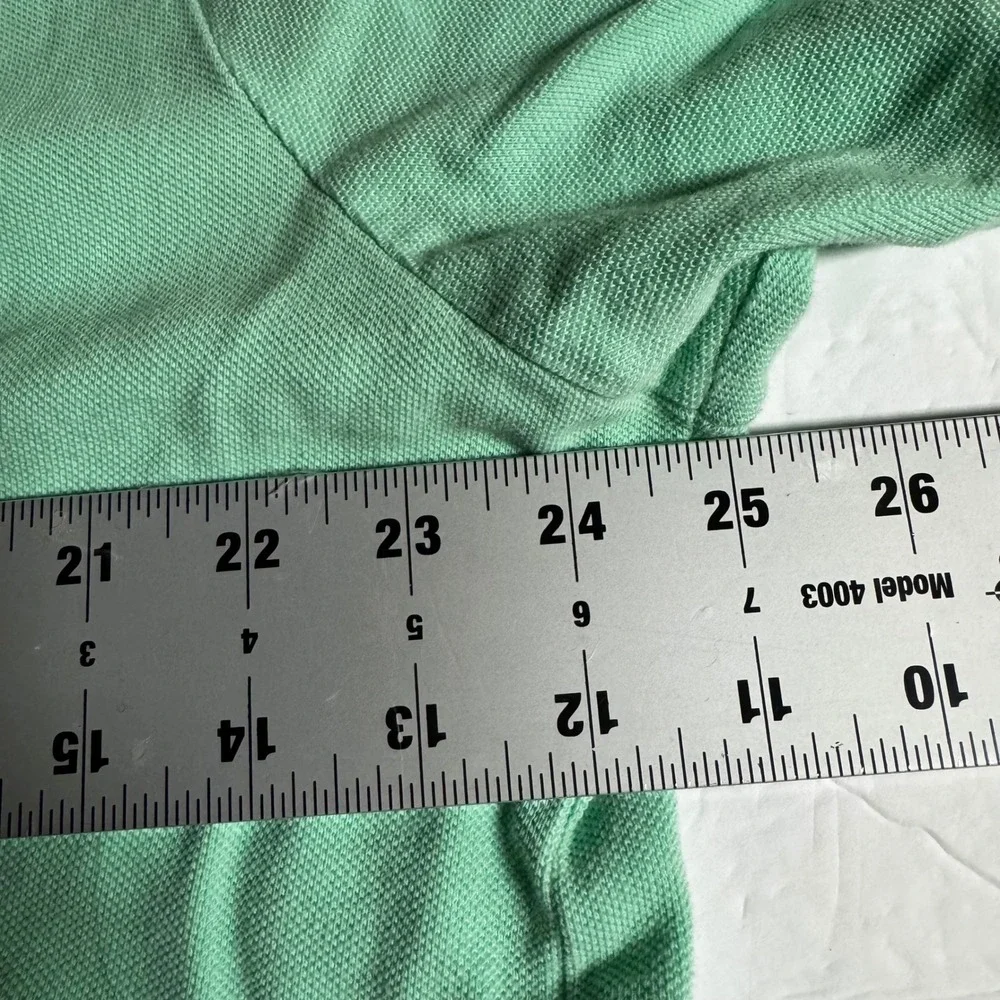 Polo Ralph Lauren Mens XXL Custom Fit Mint Green Pique Polo‎ Shirt Orange Pony